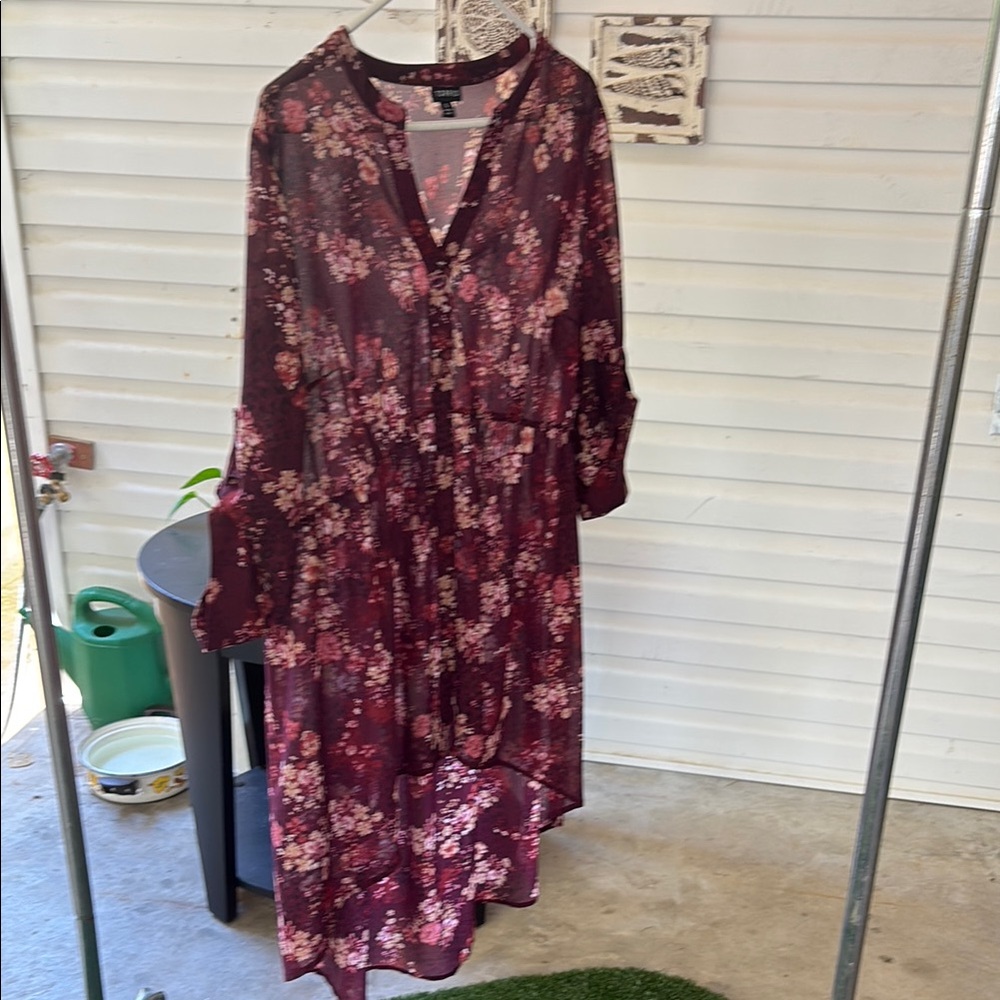 Floral Burgundy Dress